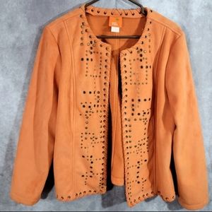 Hearts of Palm women's jacket orange faux suede size 10